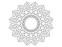 conception de mandala noir et blanc, tatouage, mehndi, coloriage vecteur