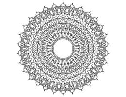 conception de mandala noir et blanc, tatouage, mehndi, coloriage vecteur