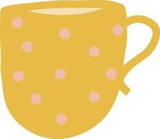 tasse à thé dessinée à la main dans la couleur tendance 2021. hygge scandinave. maison confortable vecteur