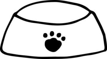 icône de nourriture pour animaux de compagnie bol. griffonnage dessiné à la main. , scandinave, minimalisme nordique monochrome vecteur