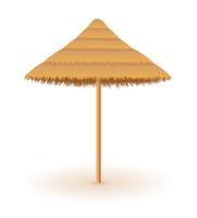 parasol en paille et roseau pour illustration vectorielle ombre vecteur