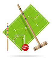 aire de jeux pour illustration vectorielle de croquet vecteur