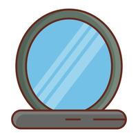 illustration vectorielle de miroir sur un fond transparent. symboles de qualité premium. icône de couleur plate de ligne vectorielle pour le concept et la conception graphique. vecteur