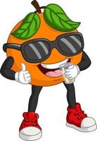 personnage orange drôle de dessin animé abandonnant le pouce vecteur
