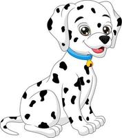 dessin animé mignon bébé dalmatien sur fond blanc vecteur