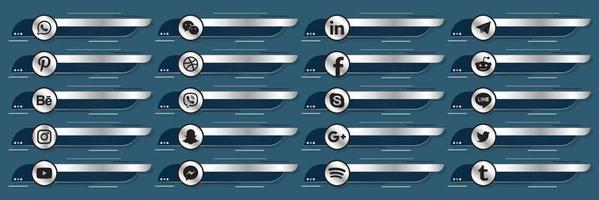 conception de modèle de bannières de tiers inférieur de médias sociaux. éléments de conception pour les affaires numériques et la mise en réseau. illustration vectorielle vecteur