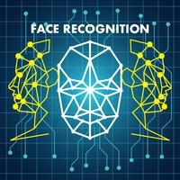 système de balayage de reconnaissance de visage humain vecteur