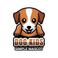 création de logo vectoriel mascotte simple d'enfants de chien