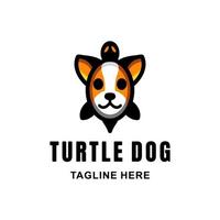création de logo de dessin animé de mascotte vectorielle simple de chien et tortue à double sens vecteur