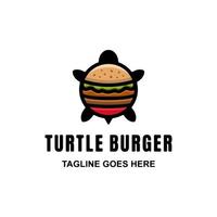 création de logo vectoriel mascotte simple de combinaison de tortue et de hamburger à double sens