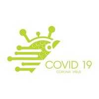 logo de conception de typographie d'inscription de concept de coronavirus covid-19 vecteur