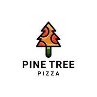 combinaison de pin et pizza sur fond blanc, création de logo vectoriel modifiable