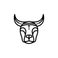 conception de vache de vecteur noir avec style d'art en ligne