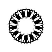ornement rond blanc noir mandala vintage. élément isolé pour la conception et la coloration sur fond blanc. vecteur