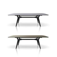 table de style loft isolé sur fond blanc. une table avec une surface en bois et un cadre en métal noir. vecteur. vecteur