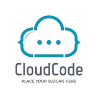 modèle de logo vectoriel nuage code. cette conception utilise le symbole internet. adapté à la technologie.