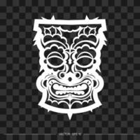 totem en forme de visage fait de motifs. le contour du visage ou du masque d'un guerrier. motifs polynésiens, hawaïens ou maoris. pour les t-shirts, les imprimés et les tatouages. vecteur