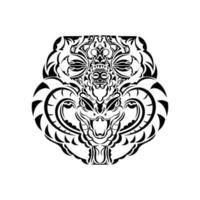 tatouage de style polynésien avec masque et tête de serpent. vecteur