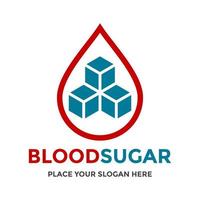 modèle de logo vectoriel de sucre dans le sang. cette conception utilise le symbole du glucose. adapté aux affaires médicales.