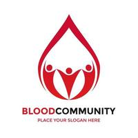 communauté de sang ou modèle de logo vectoriel de soins. cette conception utilise un symbole humain. adapté pour le médical.