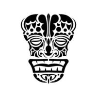 visage totémique. visage de style polynésien ou maori. motifs tribaux hawaïens. bon pour les imprimés et les t-shirts. isolé. illustration vectorielle. vecteur