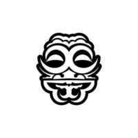 masque visage tatouage ornement style maori. masque traditionnel rituel africain. tiki moko. conception de vecteur de totem.
