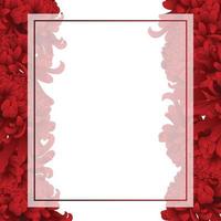 bordure de carte de bannière de fleur de chrysanthème rouge vecteur