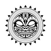tatouage de style hawaïen. modèle de tatouage de style polynésien. masque des dieux. ornement tribal traditionnel. Fait main. illustration vectorielle. vecteur