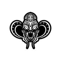 tatouage de style polynésien avec une tête de serpent. vecteur