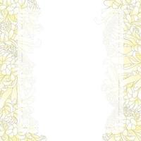 bordure de carte de bannière de fleur de chrysanthème blanc vecteur