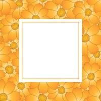 carte de bannière de fleur de cosmos jaune orange vecteur