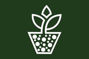 logo de plantes ornementales en pots vecteur