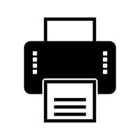 Icône de glyphe d&#39;imprimante noir vecteur