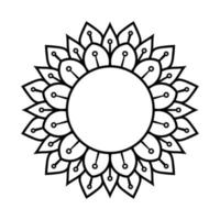 coloriage de mandala de fleurs vecteur