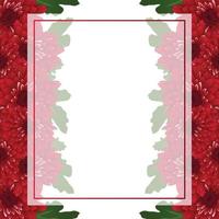 maman rouge, bordure de carte de bannière de fleur de chrysanthème vecteur