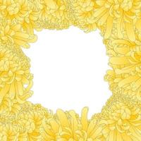 bordure de fleurs de chrysanthème jaune vecteur