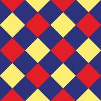 fond d'échiquier de diamant bleu rouge jaune vecteur