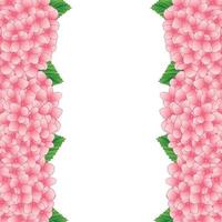 bordure de fleurs d'hortensia rose vecteur