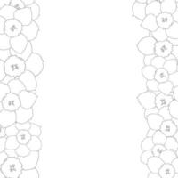 jonquille - bordure de contour de fleur de narcisse vecteur
