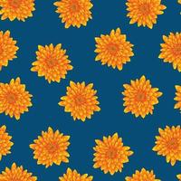 chrysanthème jaune sur fond bleu indigo vecteur