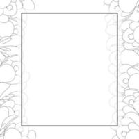 bordure de carte de bannière de contour de fleur de crocus vecteur