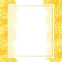 bordure de carte de bannière de dahlia jaune vecteur