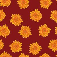 chrysanthème jaune sur fond rouge vecteur