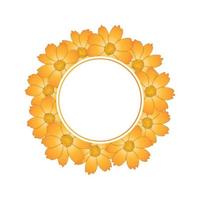 couronne de bannière de fleur de cosmos jaune orange vecteur