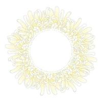 couronne de bannière de fleur de chrysanthème blanc vecteur