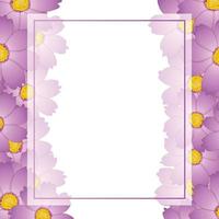 bordure de carte de bannière de fleur cosmos rose vecteur