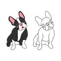 mignon bouledogue français. illustration vectorielle. vecteur