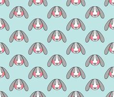 lapin sans couture sur fond bleu menthe. illustration vectorielle vecteur