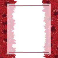 bordure de carte de bannière de chrysanthème rouge vecteur