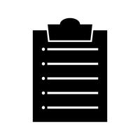 Liste des presse-papiers Glyph Black Icon vecteur